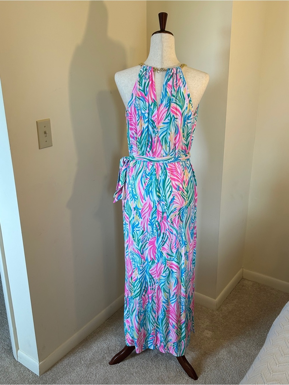 NWT SZ 8 Lilly Pullitzer Tropical Halter Maxi Dress - GORGEOUS ๐ - Picture 3 of 8